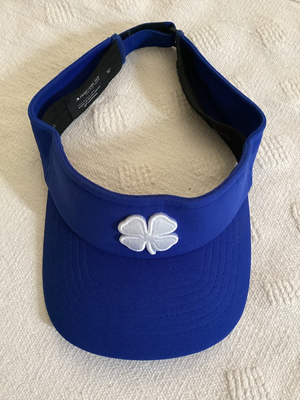 Black Clover Live Lucky Golf Visor Men's Strapback Blue Embroidered Logo Hat cap
